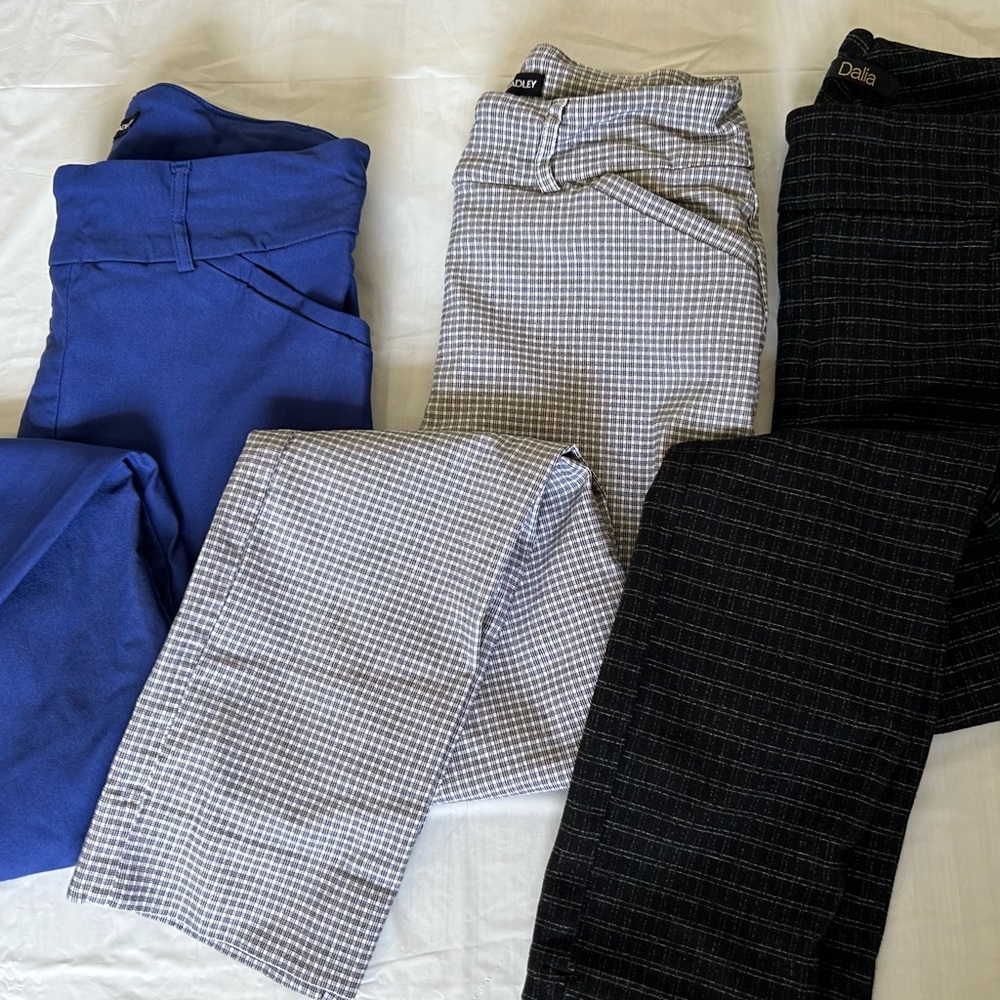 3 pants, Hilary Radley and Dalia